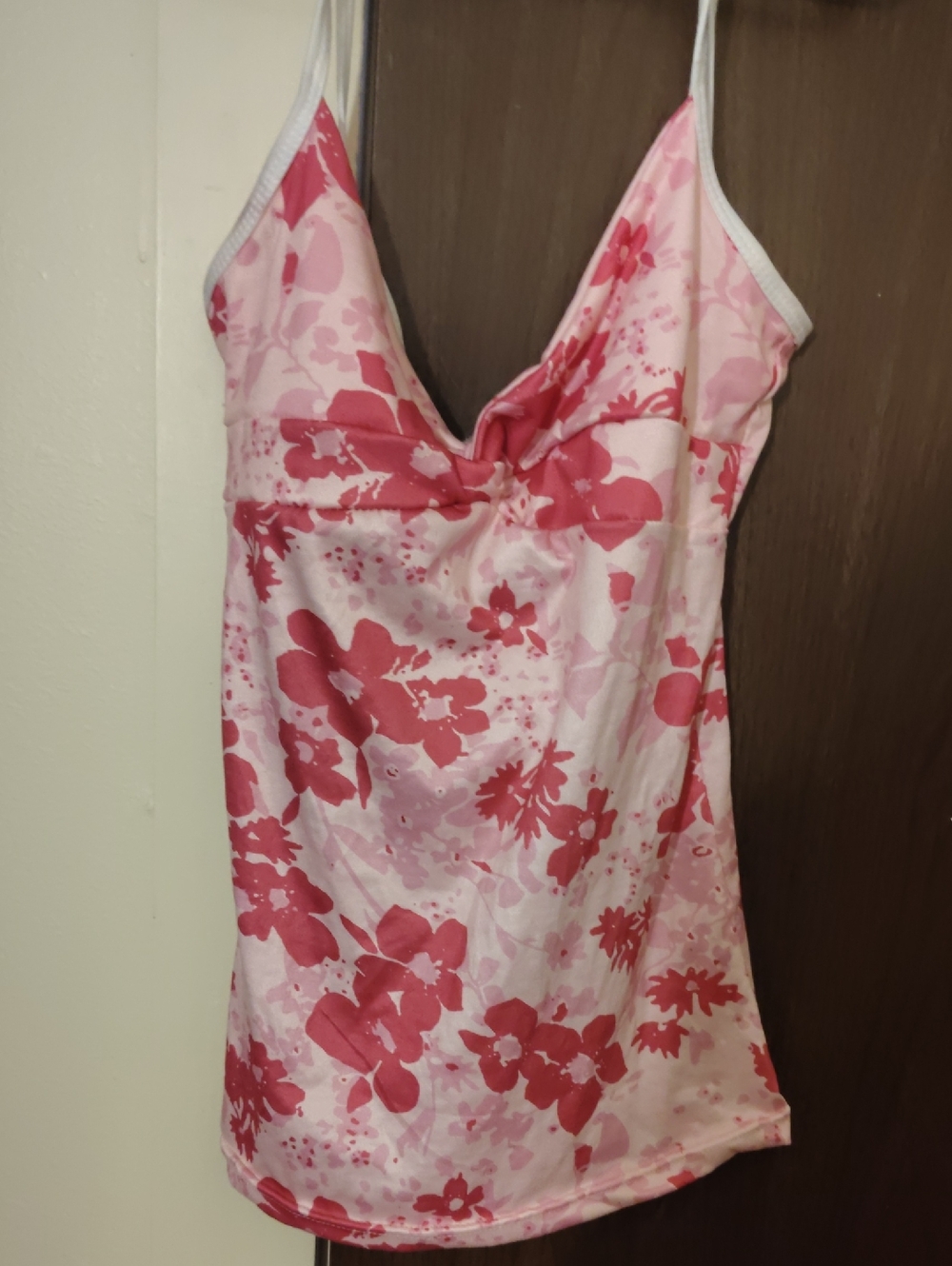 Amazon Pink & Red Floral Spaghetti Strap Cami Top